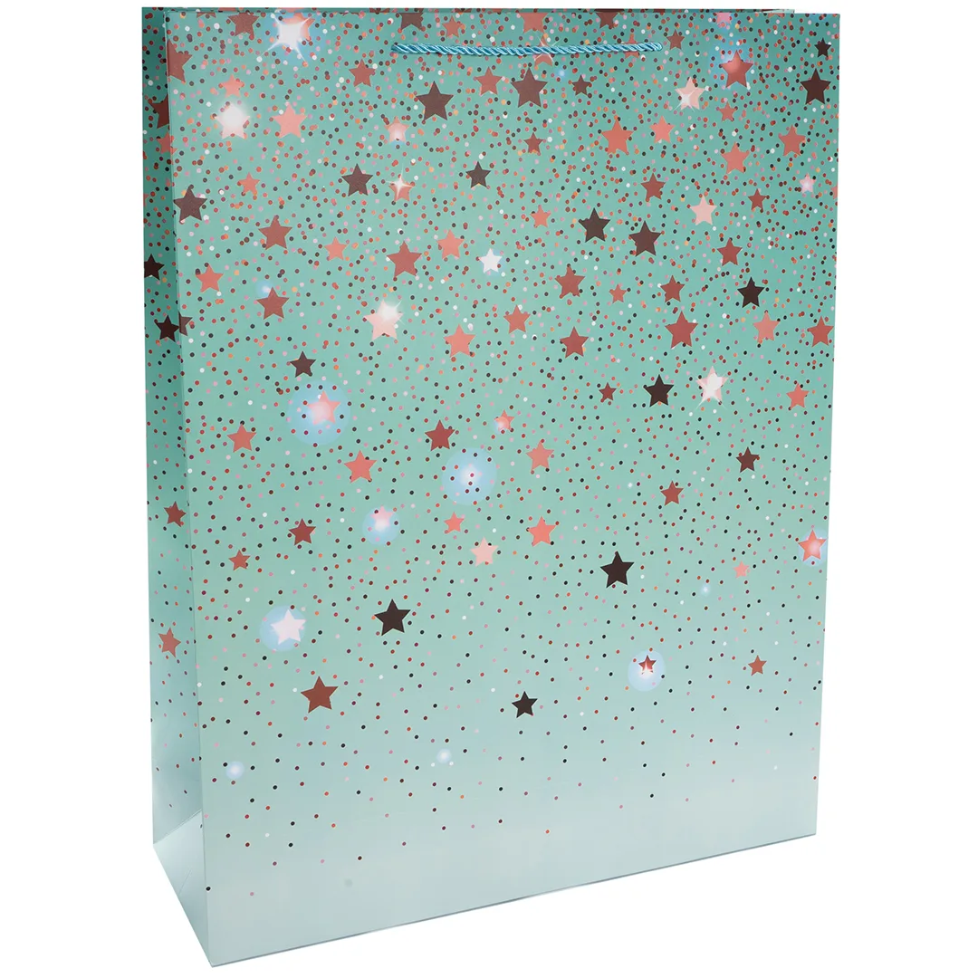 Пакет подарочный, 210гр, Звездные искры, Дизайн №3, 70*50*20 см, 1 шт.
