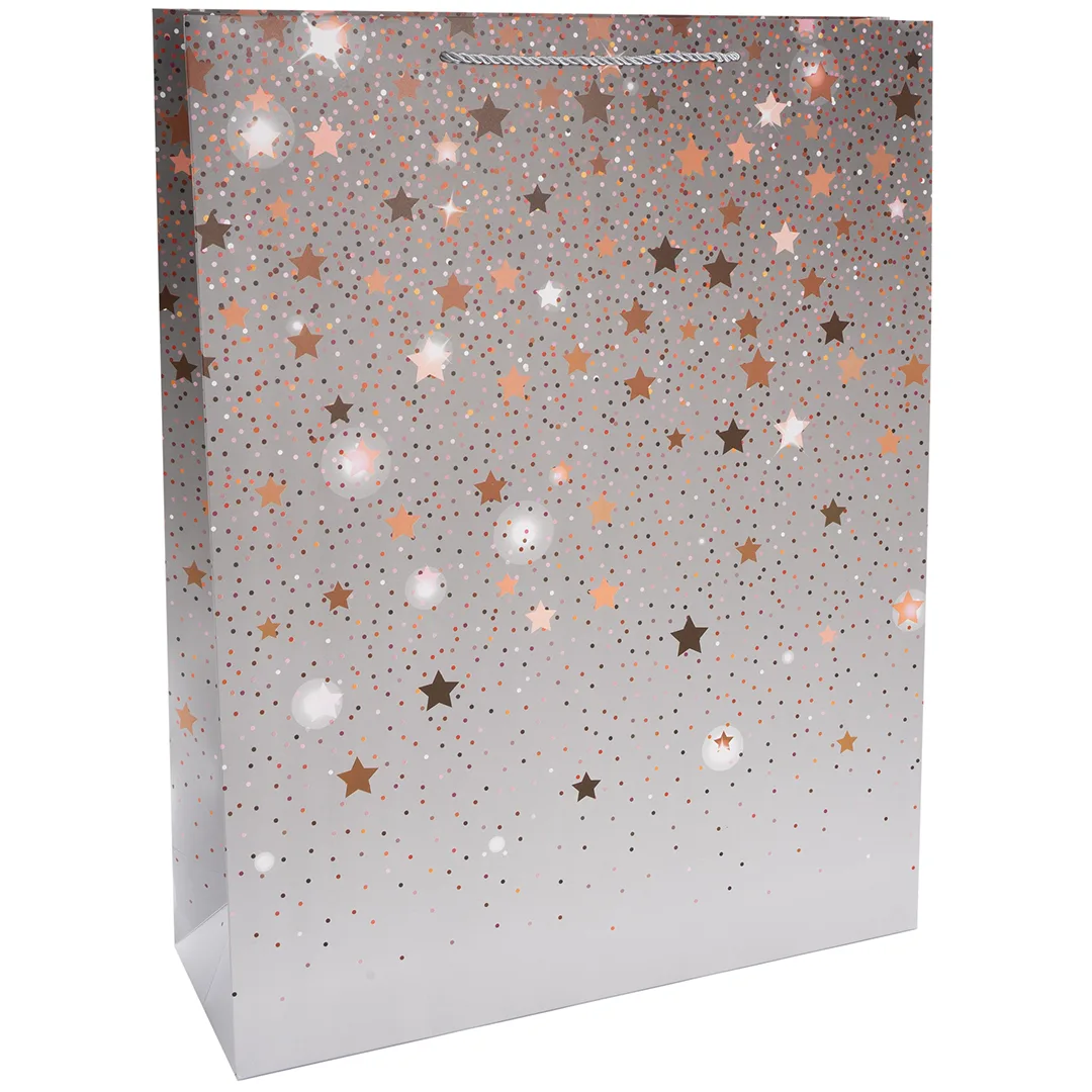 Пакет подарочный, 210гр, Звездные искры, Дизайн №4, 70*50*20 см, 1 шт.