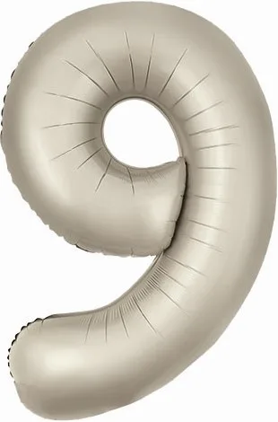 Р 40"/102см Цифра "9" Мистик крем Slim в упаковке / 1 шт / (Россия)