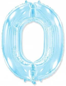 И 40"/102см Цифра, 0, Голубой, 1 шт.  (Испания)