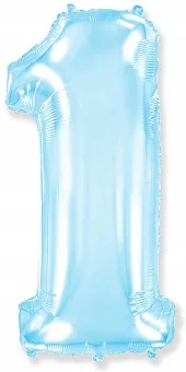 И 40"/102см Цифра, 1, Голубой, 1 шт.  (Испания)