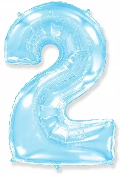 И 40"/102см Цифра, 2, Голубой, 1 шт.  (Испания)