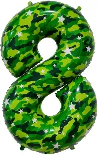 F (34''/86 см) Цифра, 8, Камуфляж, в упаковке 1 шт. (Китай)