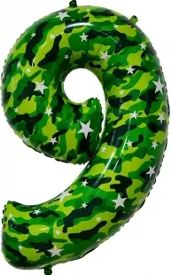 F (34''/86 см) Цифра, 9, Камуфляж, в упаковке 1 шт. (Китай)