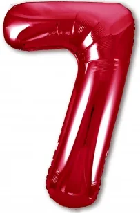 Р 40"/102см Цифра "7" Slim, Красный / 1 шт / (Россия)