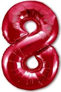 Р 40"/102см Цифра "8" Slim, Красный / 1 шт / (Россия)