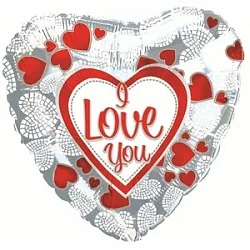 С 18"/46см Сердце Я тебя Люблю (мозаика из сердечек), / 1 шт / (США)