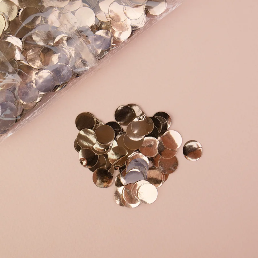 Конфетти фольга Круги 1 см шампань (50 гр/уп.)