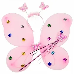 Набор Фея (крылья, ободок, волшебная палочка), розовый