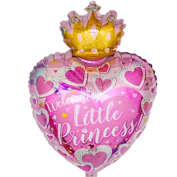 С 19"/48см Сердце, С Днем рождения, Маленькая принцесса, 1 шт. (США)
