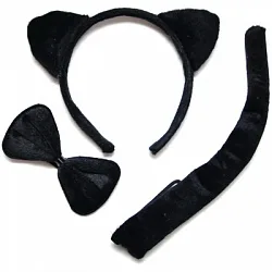 Набор (ушки,хвостик) "Кот" Черный