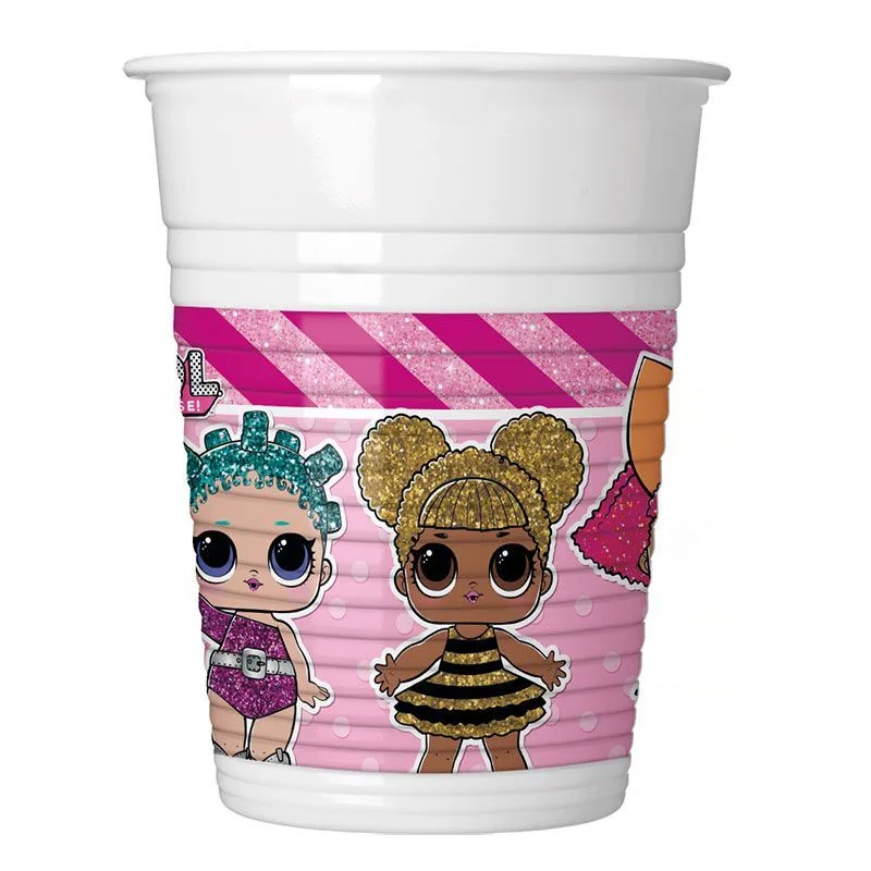Стаканы пластиковые 200 мл "Куклы ЛОЛ" / набор 8 шт. /