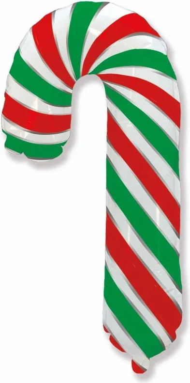 И 12"/32 см  Леденец трость, Красный/Зеленый, 1 шт /(Испания)