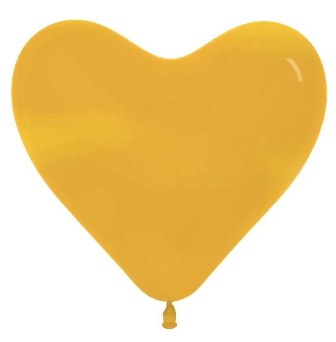 S Сердца 12"/30см Металлик Золото / Gold / 100 шт. / (Колумбия)