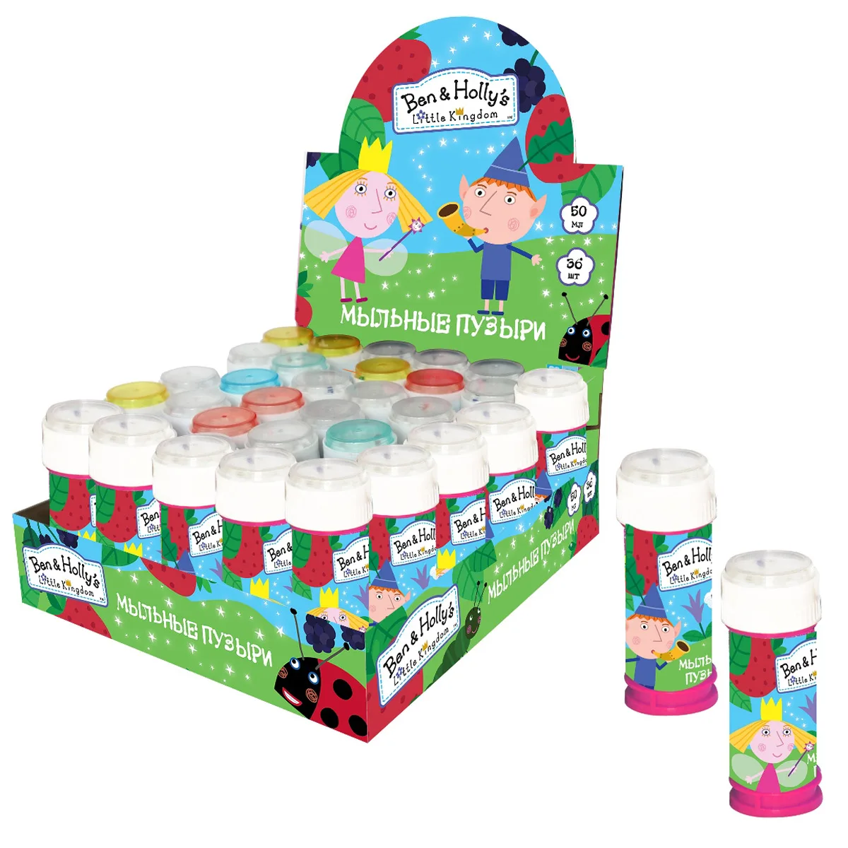 Мыльные пузыри "Бен и Холли" 50 мл., дисплей 36 шт.