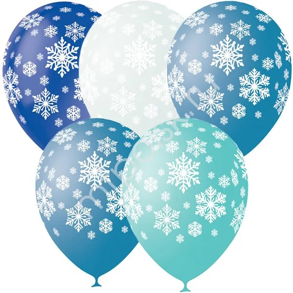 М 12"/30см Снежинки, Пастель+Декоратор, 5 ст./25 шт./(Мексика)