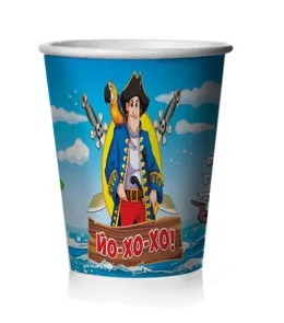 Стаканы бумажные"Пиратская вечеринка" (250 мл 6 шт)