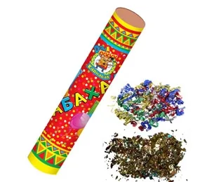 Хлопушка. Бабахалка. Ассорти (фольгированное) и серпантин (фольгированный) 60 см.