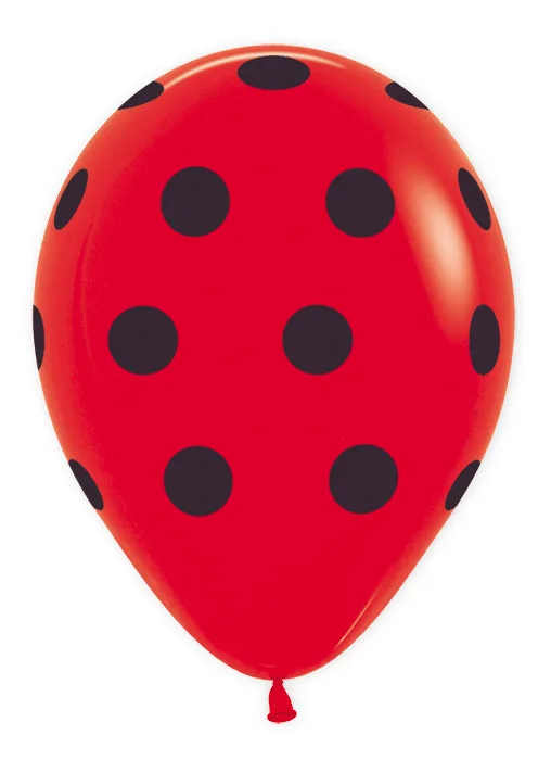 S 12 Божья коровка, Красный, Пастель / 12 шт. / (Колумбия)