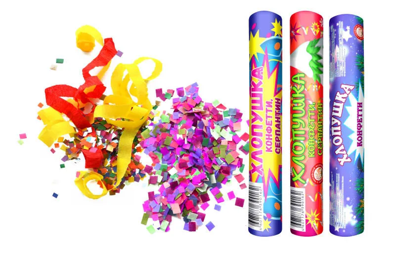 Хлопушка "Новогодняя" пиротехническая 20 см./1 шт./ Китай