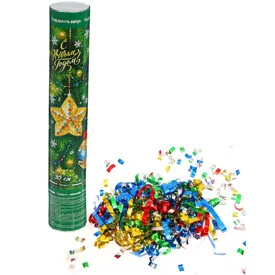 Пневматическая хлопушка 30 см. "Новогодняя"/1 шт./ Китай