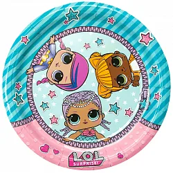Тарелки Кукла "ЛОЛ", 18 см./ уп. 6 шт.