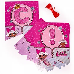 Гирлянда Флажки С Днем рождения! Кукла "ЛОЛ", 200 см.
