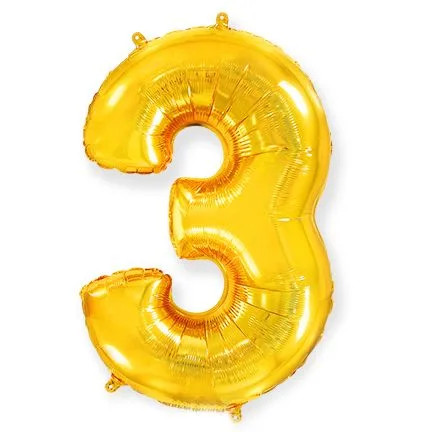 И 16"/41 см  Цифры "3" Золото / 1 шт. / Испания