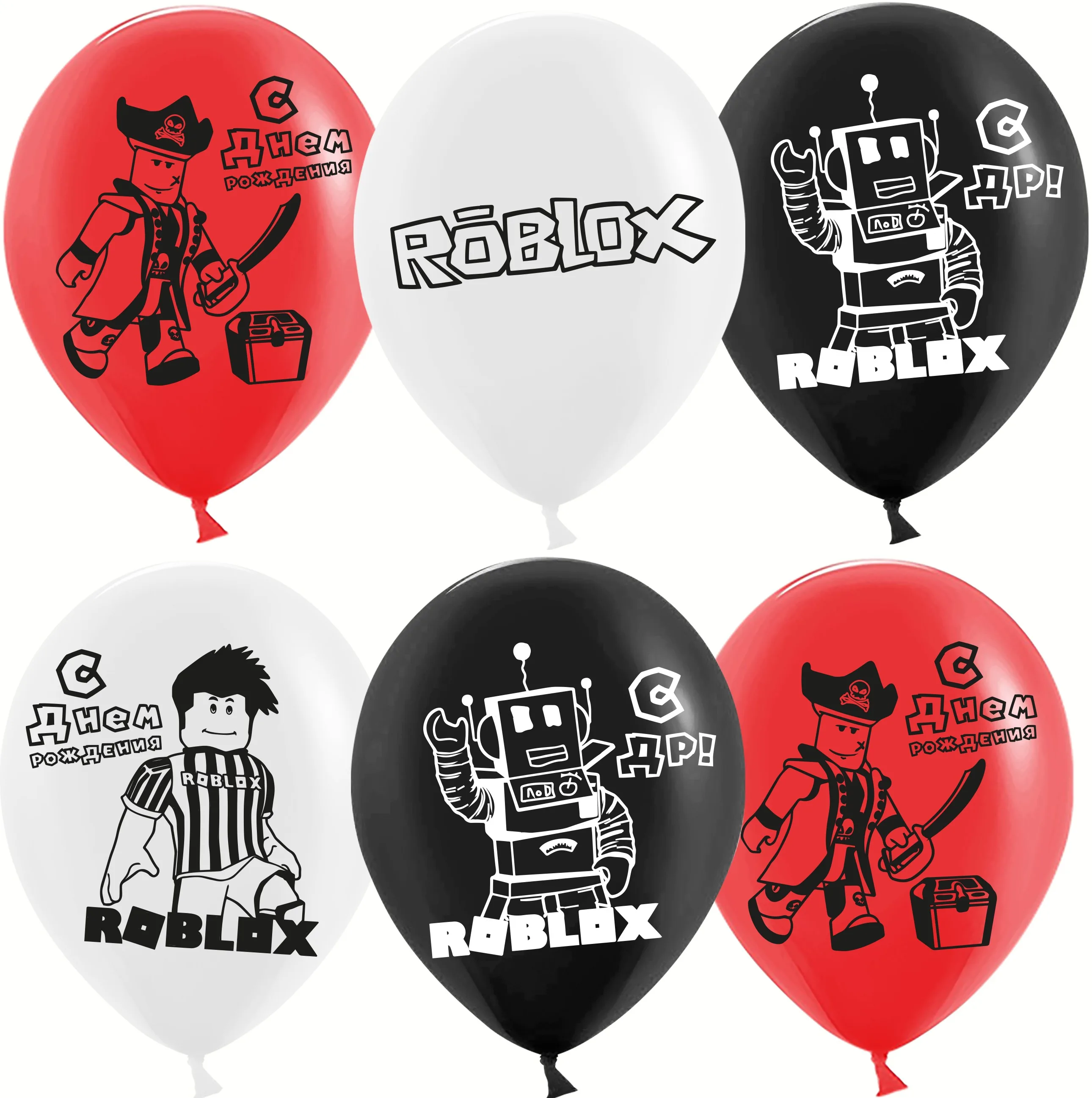 К 12"/30см Роблокс, С Днем Рождения!, Ассорти, пастель, 2 ст, 25 шт. / (Китай)