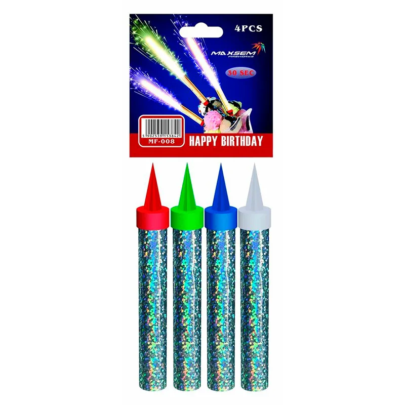 Фонтан "Цветные Искры" 30 сек , 10 см/ уп. 4 шт.