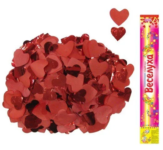 Пневмохлопушка Сердечки "Веселуха" 60см. в пластик