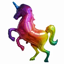 G 54''/137 смСверкающий единорог, Радужный, Голография, 1 шт.(CША)