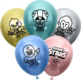 К 12"/30см Brawl Stars, Герои, дизайн №2, Ассорти, хром, 2 ст, 25 шт./ (Китай)