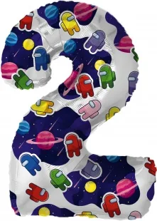 F 32"/81см Цифра, 2 Космонавтики, 1 шт. в упак.  (Китай)