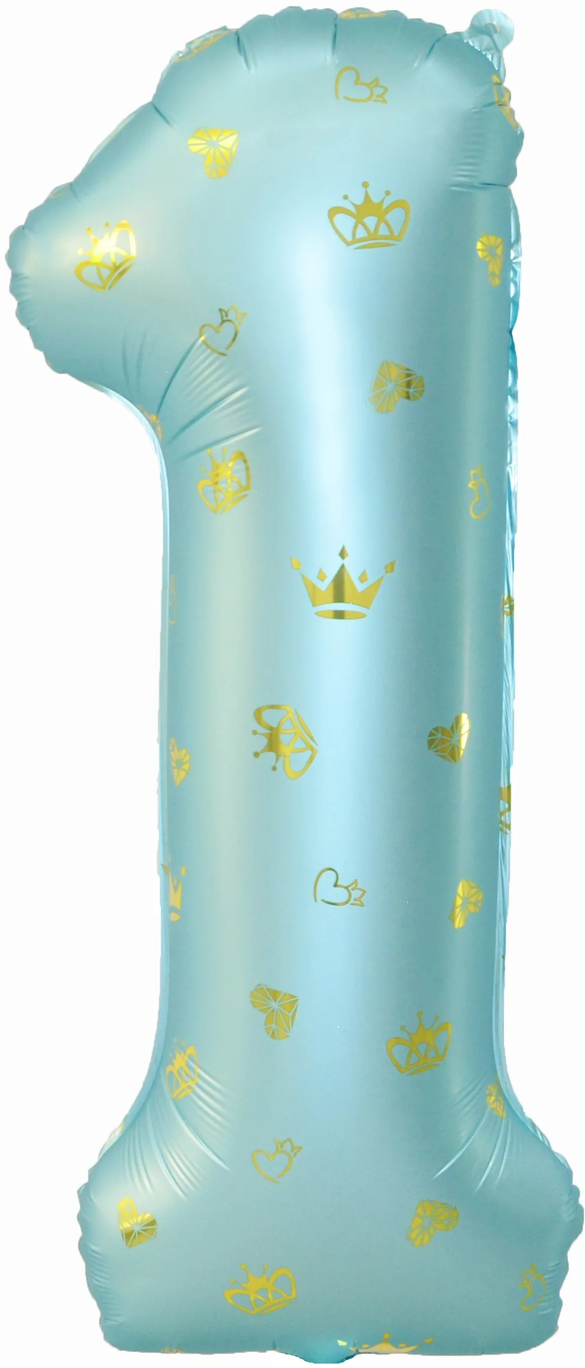 F 34"/86 см «Цифра 1 с коронами», цвет голубой/ 1 шт /(Китай)
