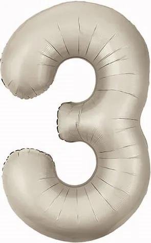 Р 40"/102см Цифра "3" Мистик крем Slim в упаковке / 1 шт / (Россия)