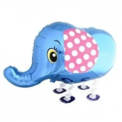 F 28"/71 см Слоник, синий, ходячая фигура, 1 шт. (Китай)