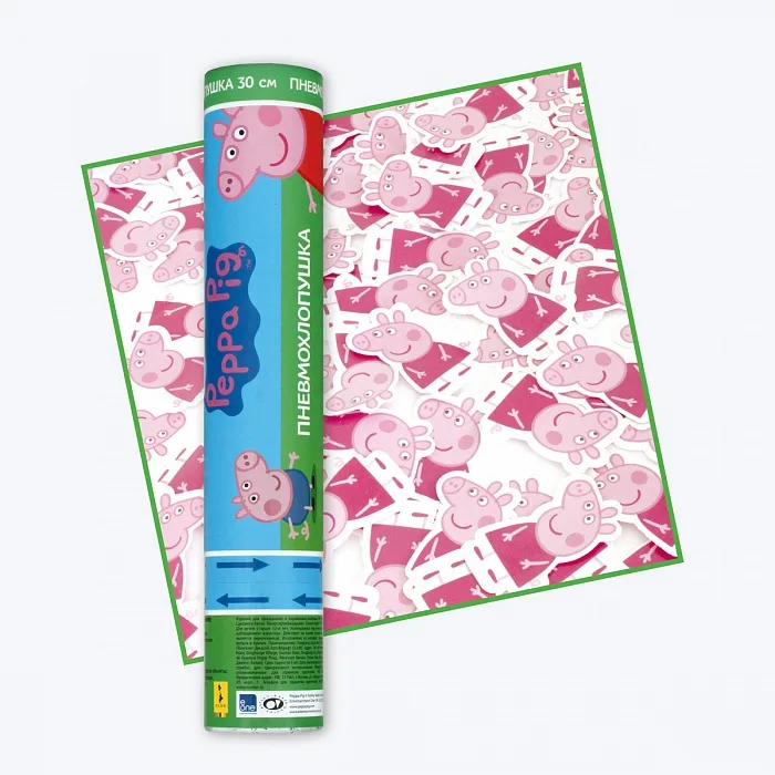 Пневмохлопушка Peppa Pig  30 см наполнение форма Пеппа