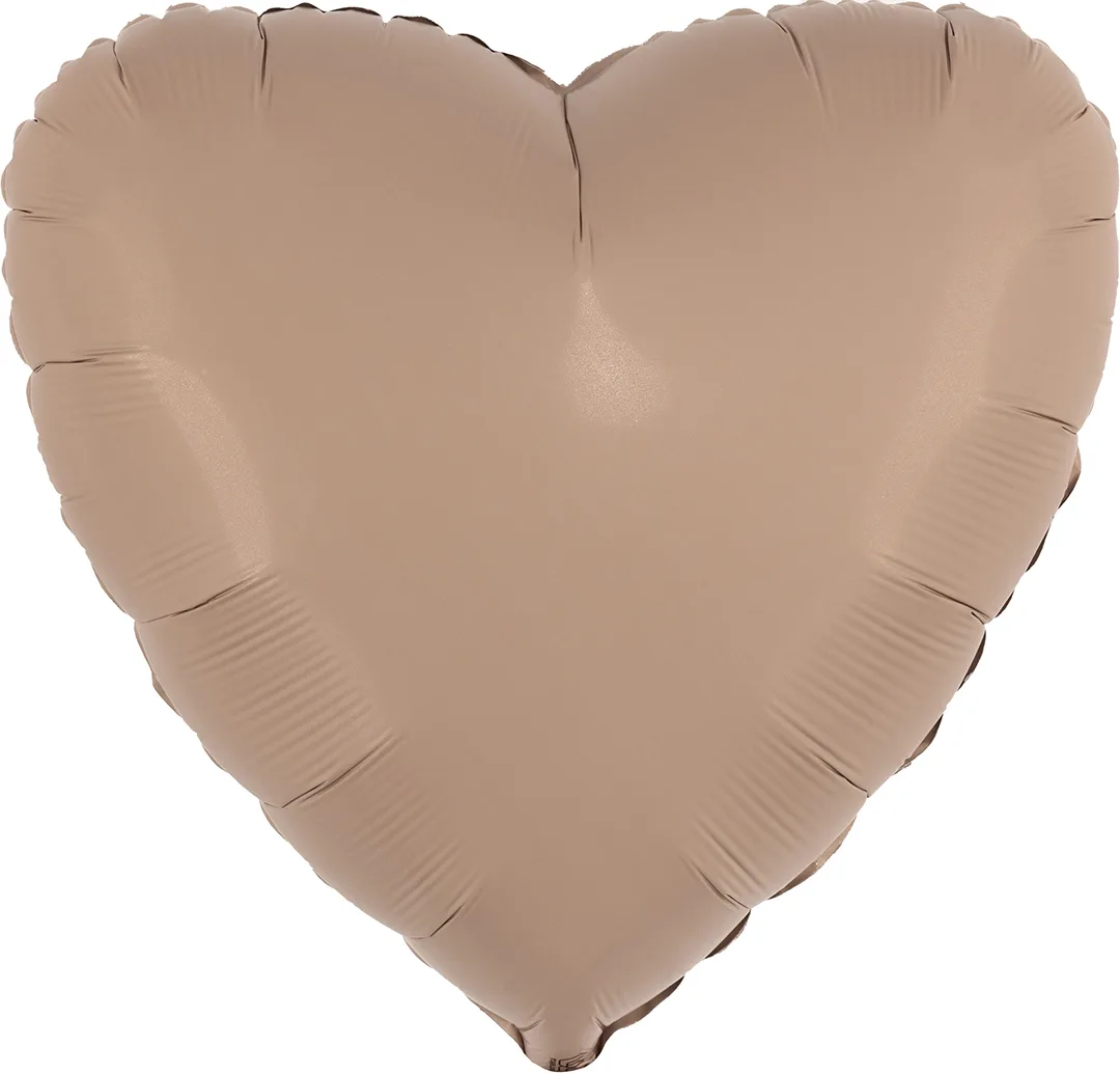 И 18"/46см Сердце Ретро Какао, Сатин, 1 шт. (Испания)