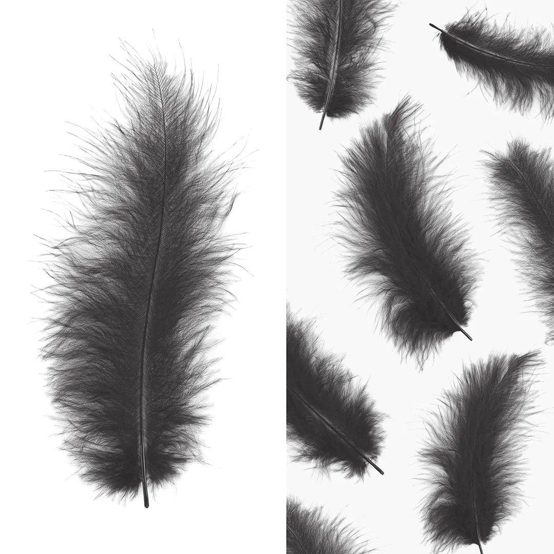 Перья, Премиум, Графит, 12-15 см, 30 шт.