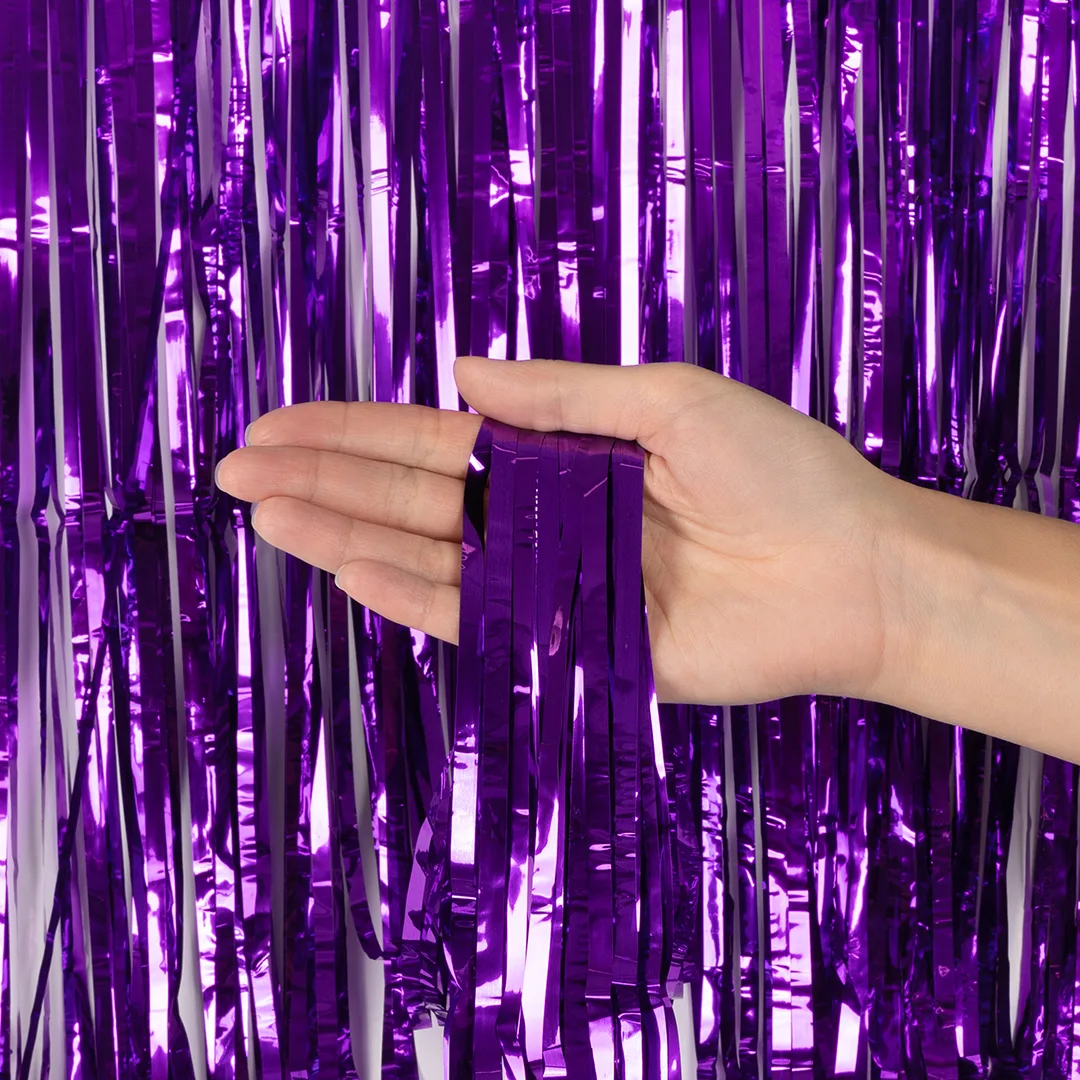 Занавес Дождик Фиолетовый, Металлик, 100*200 см, 1 шт.