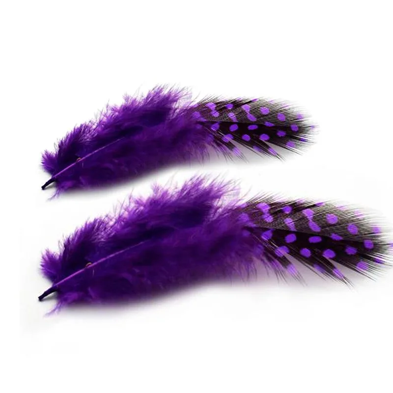 Перья Пятнистые фиолетовые.,6-8 см.,20 шт.(Китай)