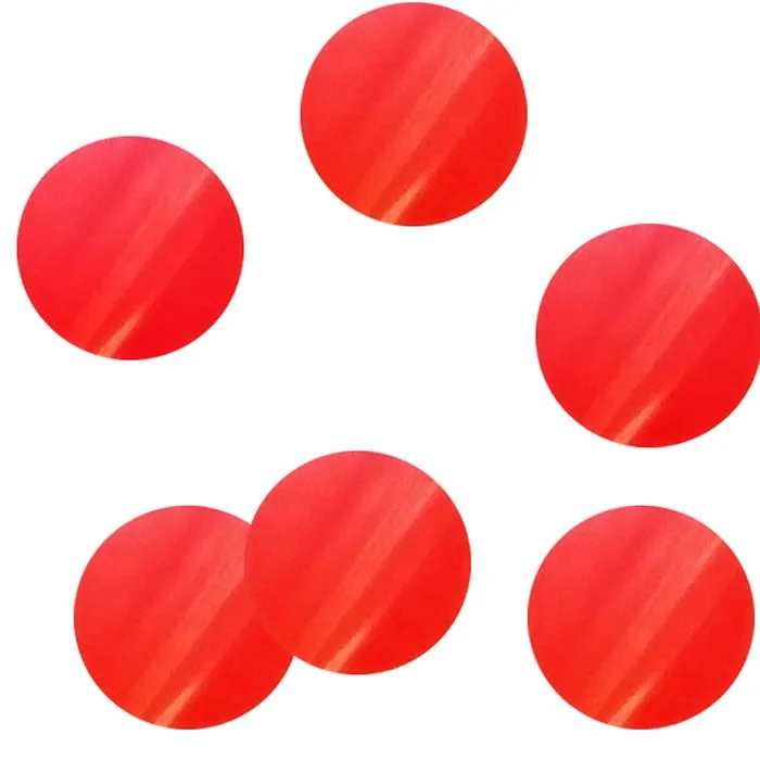 Конфетти "Круги красные" бумажные невоспламеняющиеся 3 см. / 100 г./ (Китай)