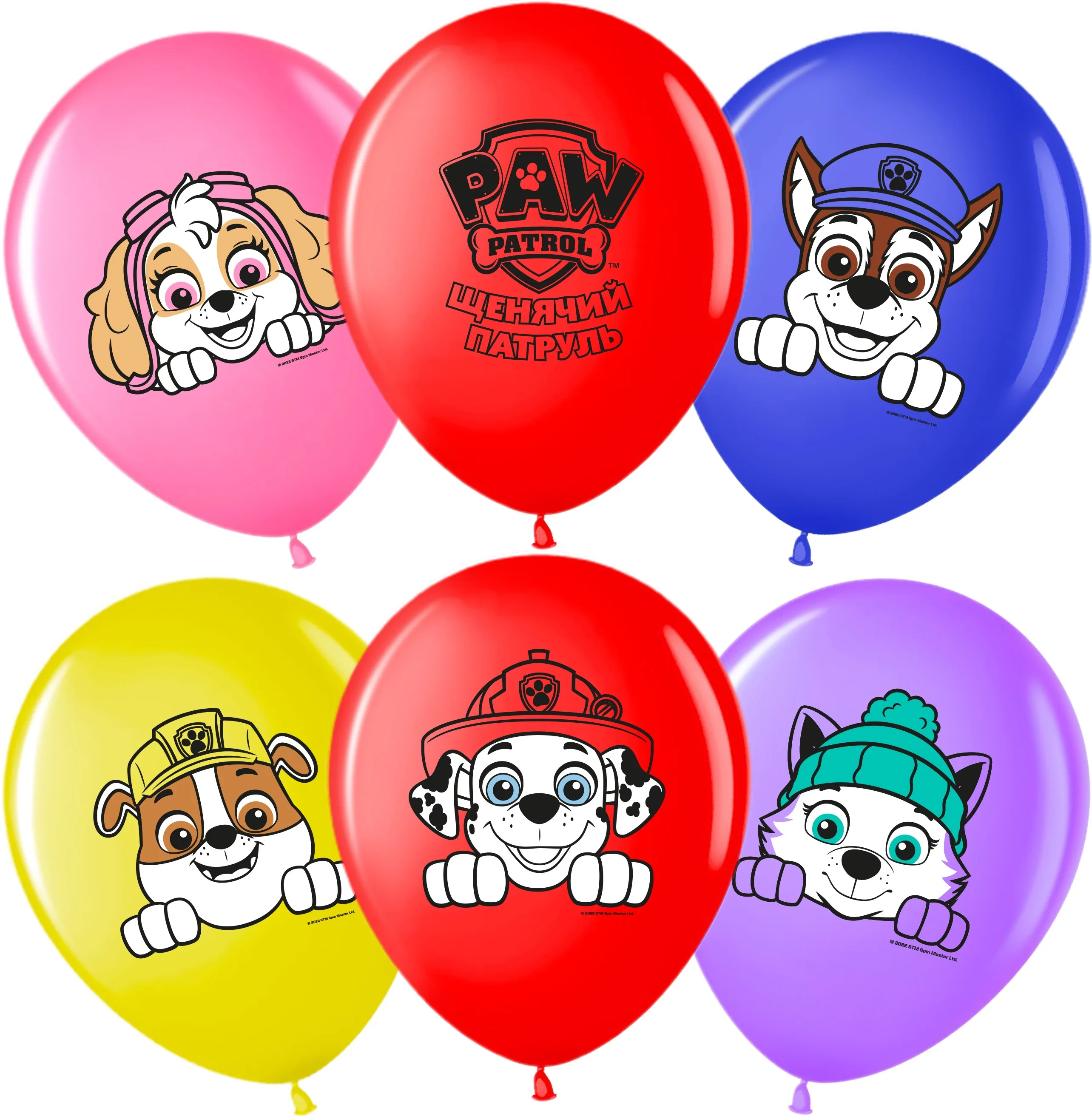 ВВ 12''/30 см Щенячий Патруль, Ассорти, пастель, 2 ст, 25 шт.(Малайзия)