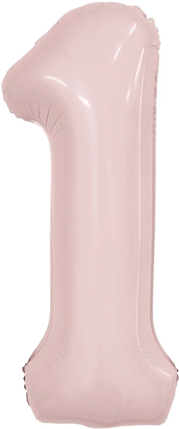 Р 40"/102см Цифра, 1 Slim, Пыльная роза, / 1 шт / (Россия)