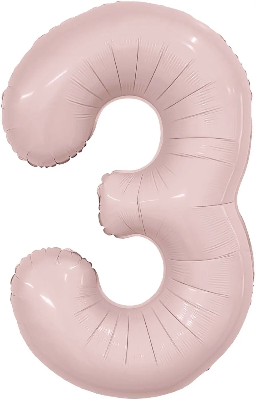 Р 40"/102см Цифра, 3 Slim, Пыльная роза, / 1 шт / (Россия)