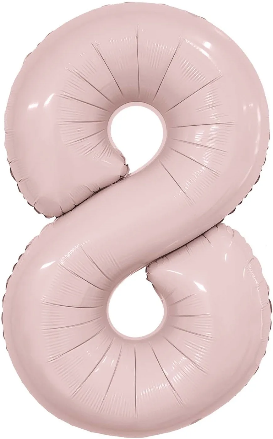 Р 40"/102см Цифра, 8 Slim, Пыльная роза, / 1 шт / (Россия)