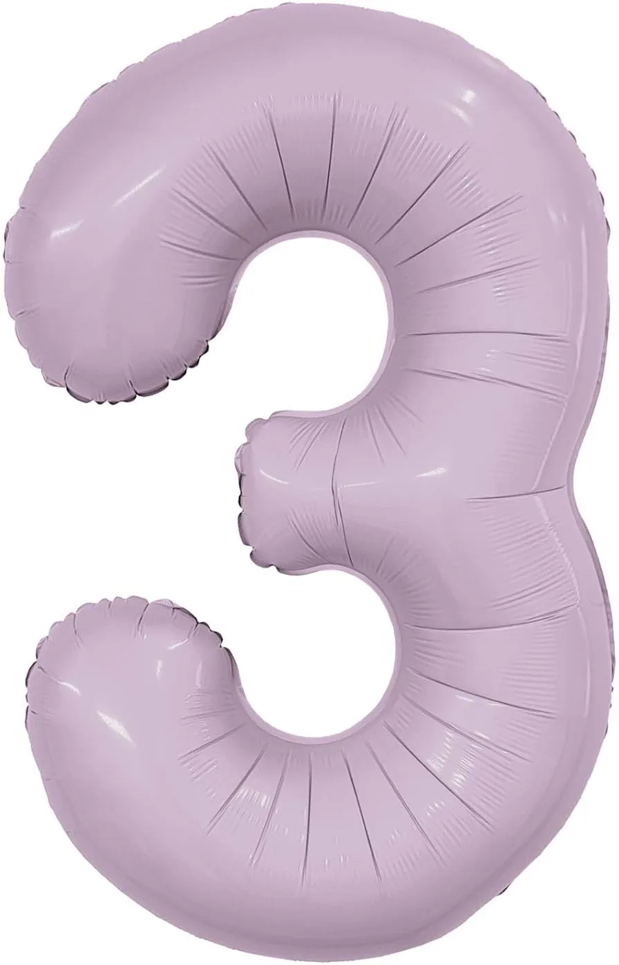 Р 40"/102см Цифра "3" Slim, Орхидея, / 1 шт / (Россия)