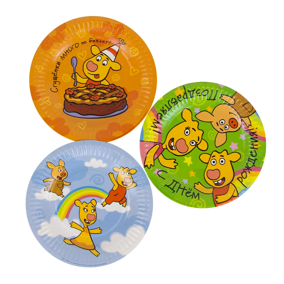 Тарелки (18 см) Оранжевая корова, Ассорти, 6 шт.