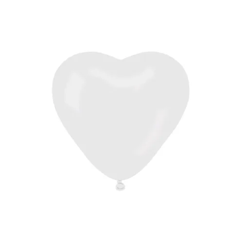 Б 12"/30см Сердце Пастель Белое/50 шт./ (Таиланд)